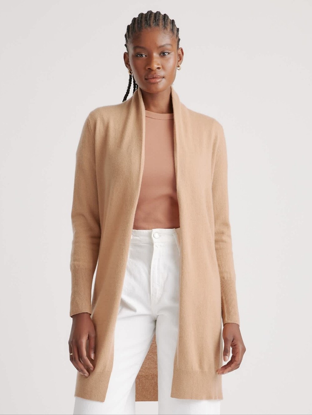 Quince 100% Mongolian Cashmere Duster In Camel - Picture 2 of 3